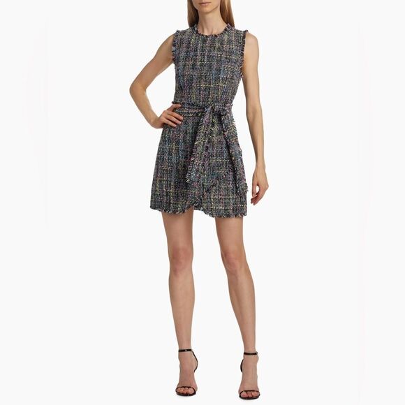 Cinq à Sept Rochelle Belted Tweed Minidress size 8 - Picture 5 of 14